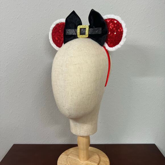🎄 Santa Claus Minnie Ears | Disney-Inspired Christmas Mouse Ears Headband - Picture 2 of 5